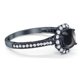 Art Deco Round Natural Stone Wedding Ring