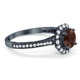 Art Deco Round Natural Stone Wedding Ring