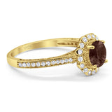 Art Deco Round Natural Stone Wedding Ring