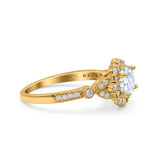 Art Deco Halo Engagement Ring