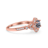 Art Deco Halo Engagement Ring