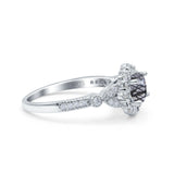Art Deco Halo Engagement Ring