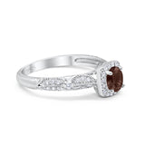 Vintage Round Natural Stone Beaded Ring