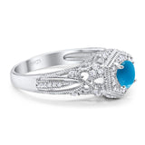 Art Deco Round Natural Stone Filigree Ring