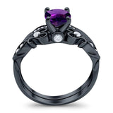 Two Piece Round Natural Stone Filigree Ring