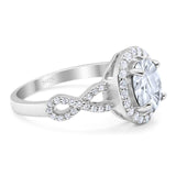 Art Deco Oval Natural Stone Split Shank Ring