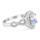 Art Deco Oval Natural Stone Split Shank Ring