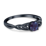 Vintage Style Round Natural Stone Trinity Ring