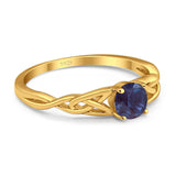 Vintage Style Round Natural Stone Trinity Ring