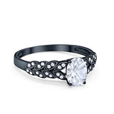 Oval Natural Stone Vintage Marquise Style Ring