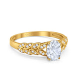 Oval Natural Stone Vintage Marquise Style Ring