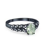 Oval Natural Stone Vintage Marquise Style Ring
