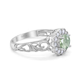 Vintage Style Round Natural Stone Flower Ring