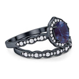 Two Piece Oval Natural Stone Vintage Style Ring