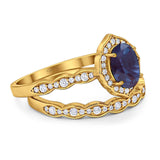 Two Piece Oval Natural Stone Vintage Style Ring