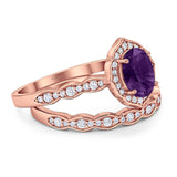Two Piece Oval Natural Stone Vintage Style Ring