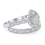 Two Piece Oval Natural Stone Vintage Style Ring