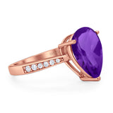 Pear Teardrop Solitaire Tapered Ring