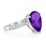 Pear Teardrop Solitaire Tapered Ring