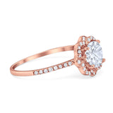 Art Deco Round Natural Stone Floral Ring