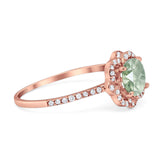 Art Deco Round Natural Stone Floral Ring