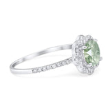 Art Deco Round Natural Stone Floral Ring
