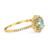 Art Deco Round Natural Stone Floral Ring
