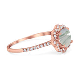 Art Deco Round Natural Stone Floral Ring