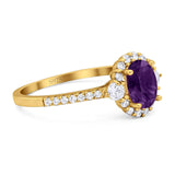 Vintage Style Oval Natural Stone Solitaire Ring