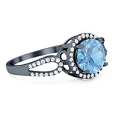 Art Deco Round Natural Stone Split Shank Ring