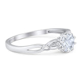 Round Natural Stone Solitaire Ring
