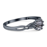 Round Natural Stone Solitaire Ring