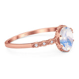 Art Deco Oval Natural Stone Beaded Ring