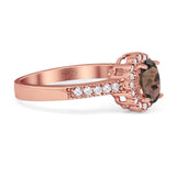 Oval Natural Stone Flower Ring