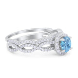 Two Piece Round Natural Stone Twisted Ring