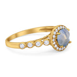 Vintage Style Round Natural Stone Sparkling Ring