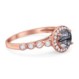 Vintage Style Round Natural Stone Sparkling Ring