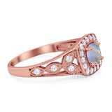 Art Deco Round Natural Stone Split Shank Ring