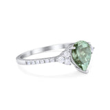 Pear Teardrop Natural Stone Wedding Ring