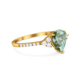 Pear Teardrop Natural Stone Wedding Ring
