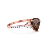 Pear Teardrop Natural Stone Wedding Ring