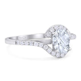 Oval Natural Stone Curved Art Deco Ring
