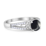 Vintage Style Round Natural Stone Ring