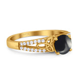 Vintage Style Round Natural Stone Ring