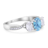Three Stone Oval Natural Stone Trellis Ring