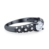 Vintage Style Round Natural Stone Solitaire Ring