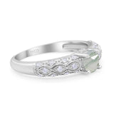Vintage Style Round Natural Stone Solitaire Ring