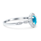 Art Deco Oval Natural Stone Floral Ring
