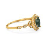 Oval Halo Vintage Style Statement Rings