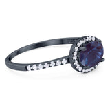 Art Deco Oval Natural Stone Solitaire Ring